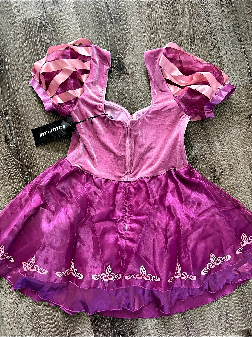 Trickz N Treatz Pink & Purple Rapunzel Mini Dress Size Large NWT - Picture 2 of 9